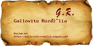 Gallovits Rozália névjegykártya